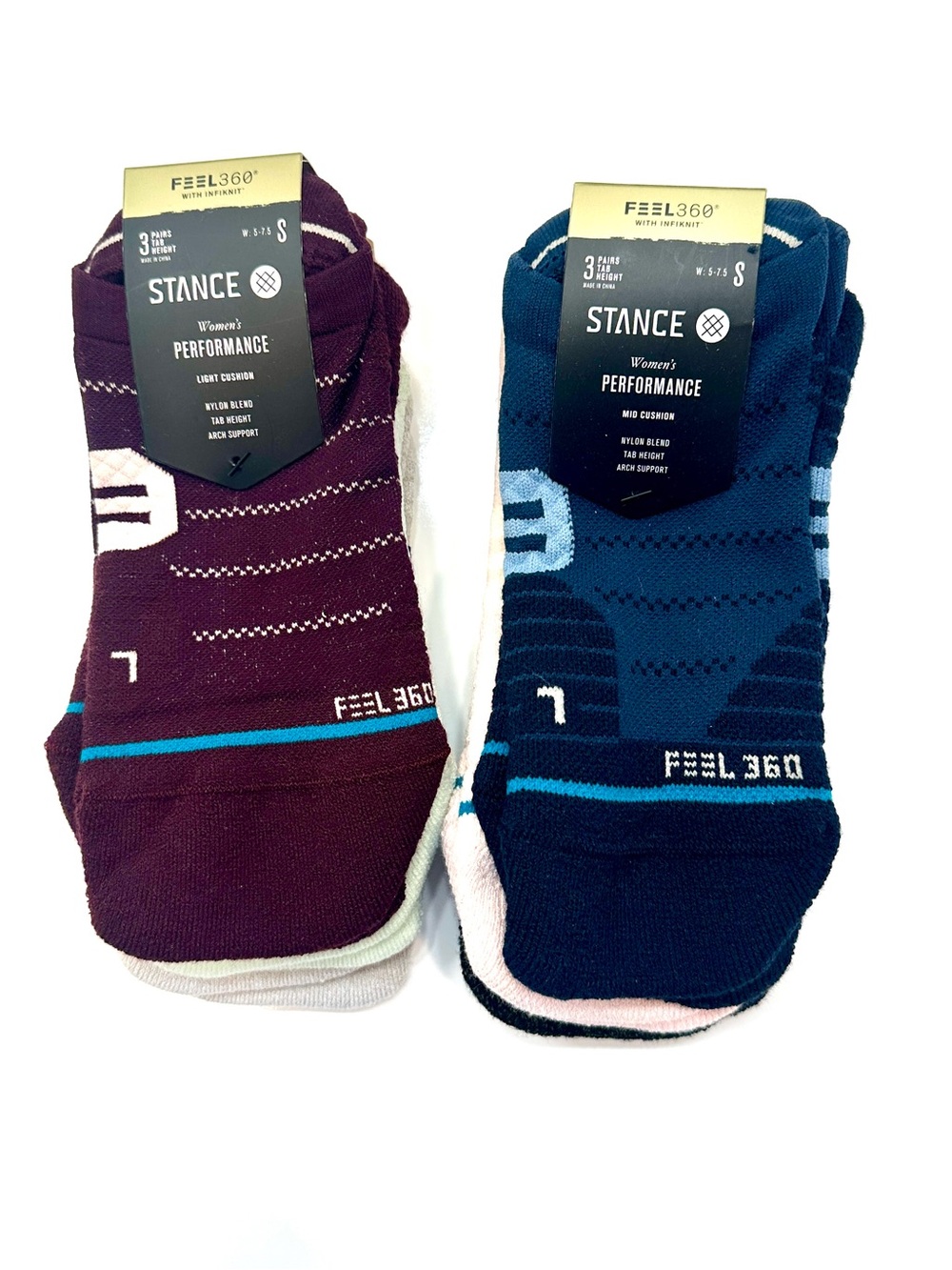 Stance Women's Performance No-Show Socks - Wine & Navy (2-Pack)